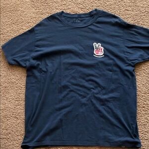 Troy Lee Designs Men's Short-Sleeve Navy Moto Tee with Peace Hand Graphic